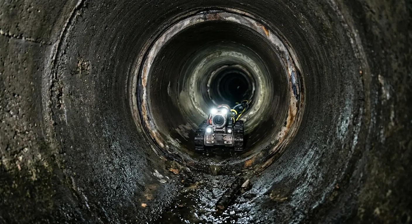 Robotic sewer camera inspecting pipe interior for Sewer Line Repair in Middleborough